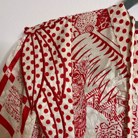 Diane Fries Red & White Vintage Dress - Picture 4 of 9